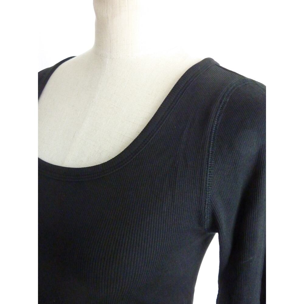 NWT Everlane Pima Micro Rib Scoop Neck Tee Black M Shirt Top Shirt - Picture 5 of 7
